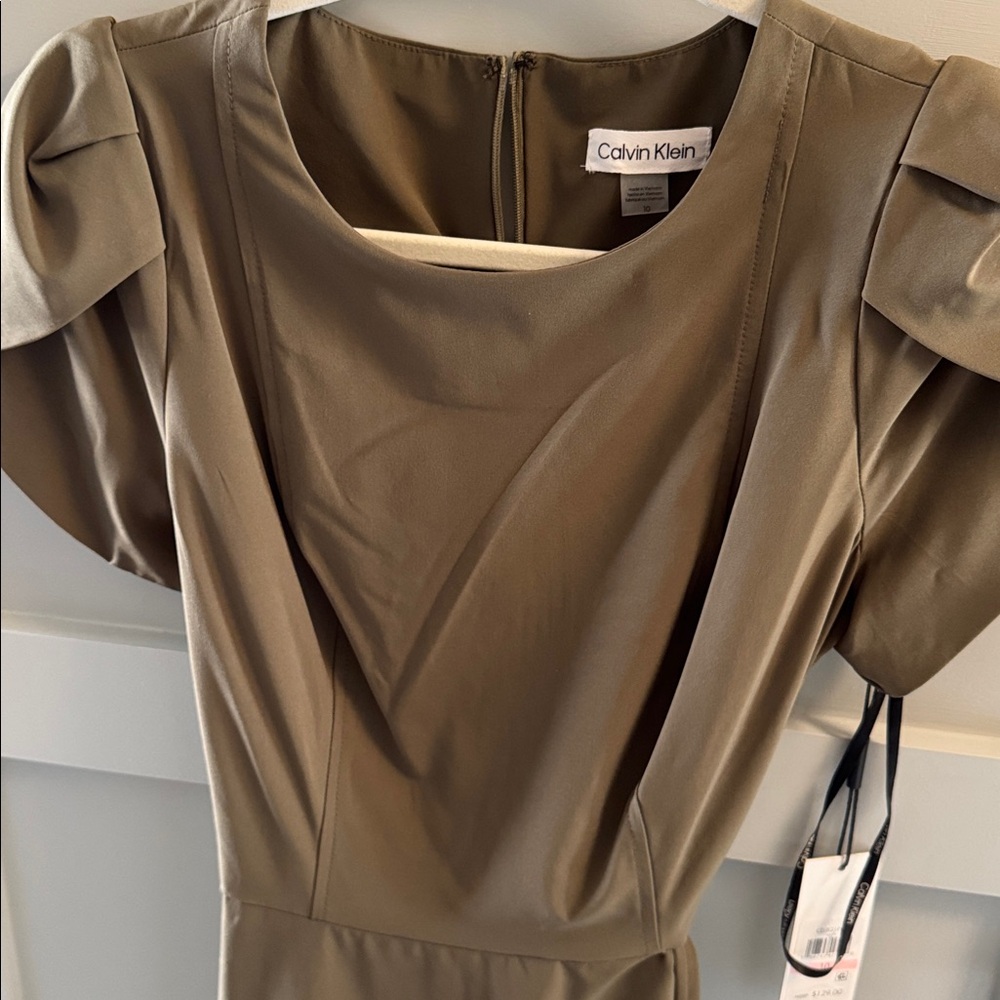 NWT Calvin Klein Olive Dress - Size 10 - Picture 5 of 9